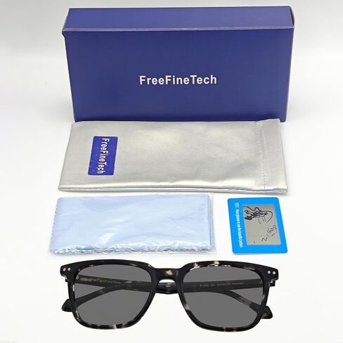 نظارات شمسية مستقطبة من Freefinetech UV400 حماية أسيتات إطار المعادن الكلاسيكية الرجعية in Saudi Arabia
