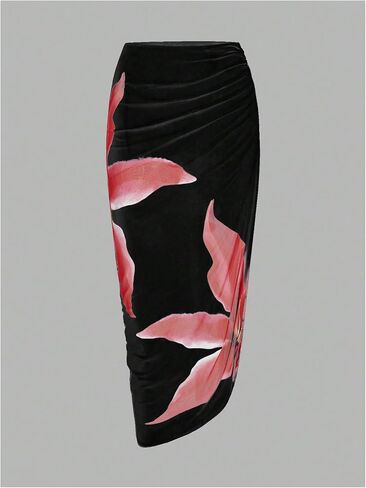 SweatyRocks Women's Floral Print One Piece Control Swimsuit Monokini with Cover Up Beach Skirts Swimwear in Saudi Arabia