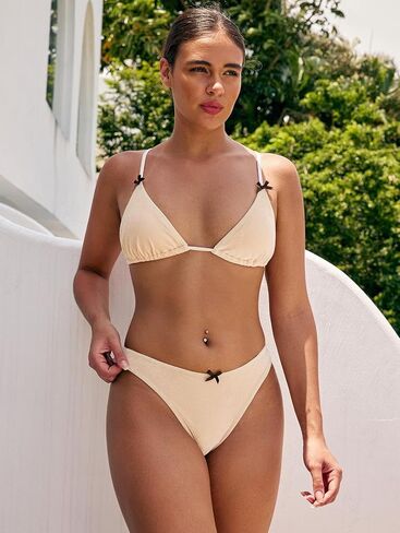 seamoly Women‘s Bikini Sets Two Piece Swimsuit Fruit Cherry Print Triangle Cheeky Bikini Set in Kuwait