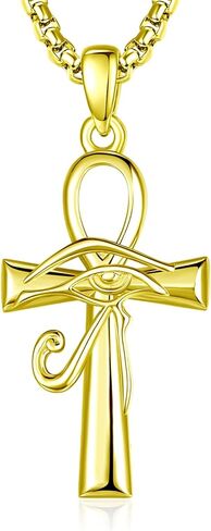 قلادة ADMETUS Ankh من الفضة الإسترلينية على شكل سكاراب قلادة عنخ متقاطعة للرجال قلادة عنخ مصرية هدايا مجوهرات للرجال in Kuwait
