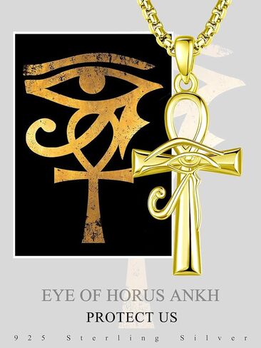 قلادة ADMETUS Ankh من الفضة الإسترلينية على شكل سكاراب قلادة عنخ متقاطعة للرجال قلادة عنخ مصرية هدايا مجوهرات للرجال in Kuwait