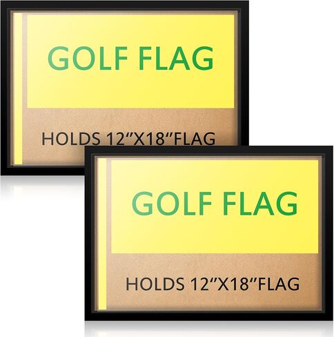 Marsui 2 Pieces Golf Flag Frames for 12'' x 18'' Golf Flag Compact Black Photo Frame, Flags Not Included, Frame Size 19.7 x 13.7 Inch in Saudi Arabia