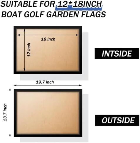Marsui 2 Pieces Golf Flag Frames for 12'' x 18'' Golf Flag Compact Black Photo Frame, Flags Not Included, Frame Size 19.7 x 13.7 Inch in Saudi Arabia