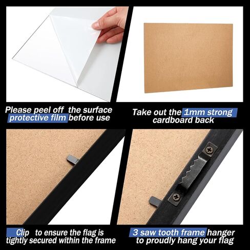Marsui 2 Pieces Golf Flag Frames for 12'' x 18'' Golf Flag Compact Black Photo Frame, Flags Not Included, Frame Size 19.7 x 13.7 Inch in Saudi Arabia