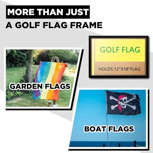 Marsui 2 Pieces Golf Flag Frames for 12'' x 18'' Golf Flag Compact Black Photo Frame, Flags Not Included, Frame Size 19.7 x 13.7 Inch in Saudi Arabia