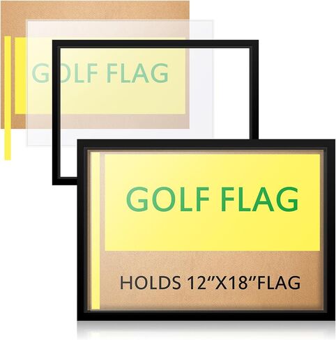 Marsui 2 Pieces Golf Flag Frames for 12'' x 18'' Golf Flag Compact Black Photo Frame, Flags Not Included, Frame Size 19.7 x 13.7 Inch in Saudi Arabia