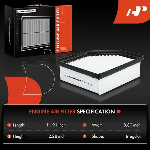 A-Premium 2-PC Filter Air Filter متوافق مع Nissan Rogue 2021-2022 ، 1.5L 2.5L ، استبدل# 165466RA0A in Saudi Arabia