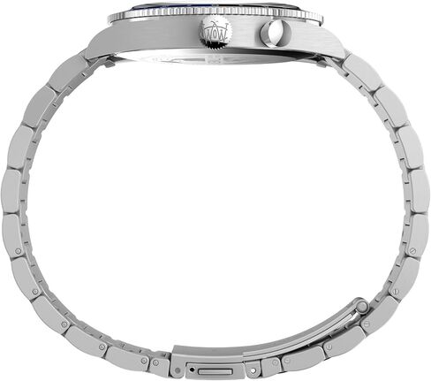 Timex Men's Waterbury Traditional GMT 39mm Watch - Stainless Steel Bracelet Black Dial Stainless Steel Case in Saudi Arabia