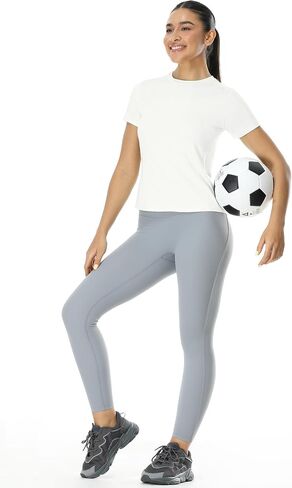 icyzone Women's Short Sleeve Workout T-Shirt Breathable Quick Dry Athletic Gym Running Tops Yoga Exercise Tees Shirt in Kuwait