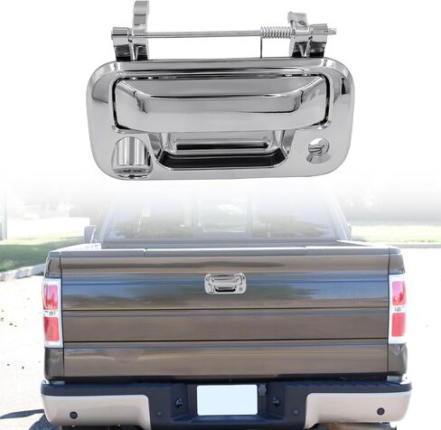 JDMON Chrome Tailgate Door Handle W/Rear Camera Hole Replacement for Ford F150 Lobo 2004-2014, F250 F350 F450 F550 Super Duty 2008-2016 Exterior Rear Lift Gate Latch Handle Replacement for 81076 in Saudi Arabia