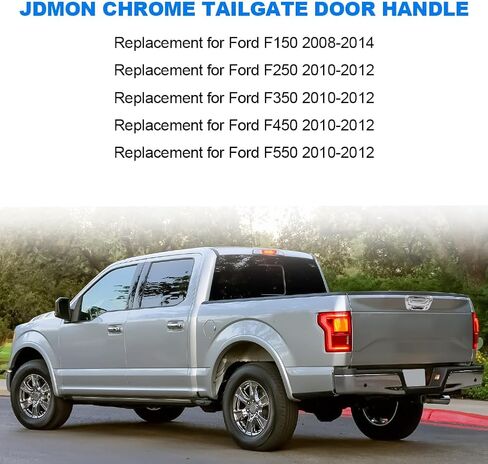 JDMON Chrome Tailgate Door Handle W/Rear Camera Hole Replacement for Ford F150 Lobo 2004-2014, F250 F350 F450 F550 Super Duty 2008-2016 Exterior Rear Lift Gate Latch Handle Replacement for 81076 in Saudi Arabia