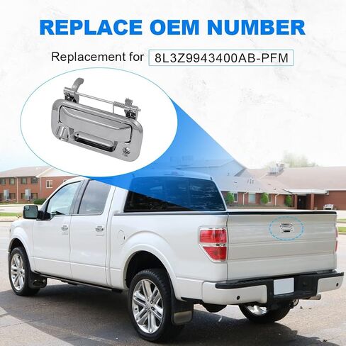 JDMON Chrome Tailgate Door Handle W/Rear Camera Hole Replacement for Ford F150 Lobo 2004-2014, F250 F350 F450 F550 Super Duty 2008-2016 Exterior Rear Lift Gate Latch Handle Replacement for 81076 in Saudi Arabia
