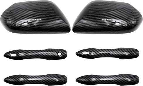 Side Door Mirror Caps, Door Handle Cover Trims Smart Compatible with Toyota Camry 2018-2023(Carbon Fiber) in Saudi Arabia