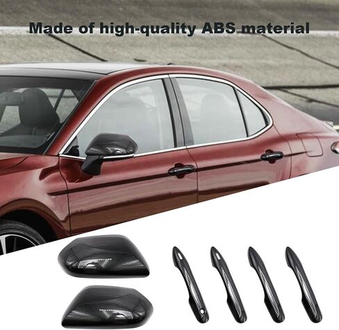 Side Door Mirror Caps, Door Handle Cover Trims Smart Compatible with Toyota Camry 2018-2023(Carbon Fiber) in Saudi Arabia