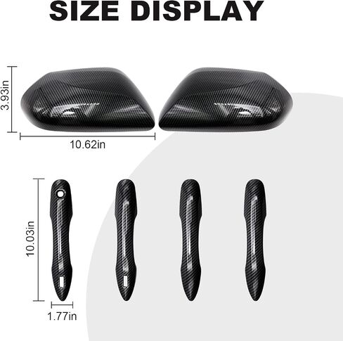 Side Door Mirror Caps, Door Handle Cover Trims Smart Compatible with Toyota Camry 2018-2023(Carbon Fiber) in Saudi Arabia