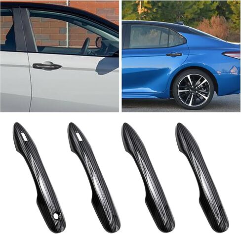 Side Door Mirror Caps, Door Handle Cover Trims Smart Compatible with Toyota Camry 2018-2023(Carbon Fiber) in Saudi Arabia
