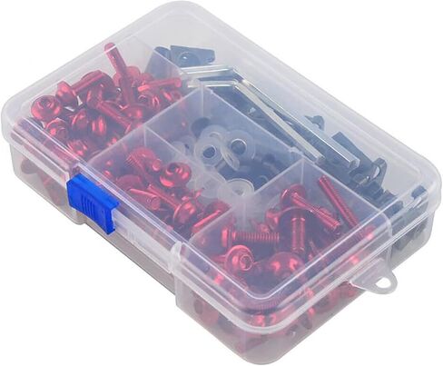 Motorcycle Fairing Bolt Kit Screws 177pcs Bodywork Screws Nut Replacement CNC Alloy M6 M5 Motorcycles bolt Clip Nut for Motorcycle Car Accessoires (Blue) in Kuwait