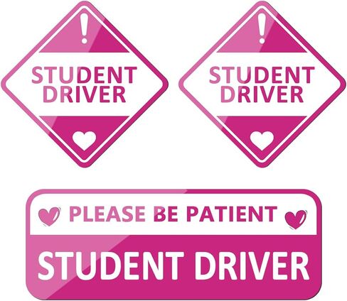 Student Driver Car Magnet, 3PCS Reflective Magnetic Please Be Patient Student Driver Vehicle Bumper Safety Warning Stickers, Auto Novice Sign Decal, Universal for SUV Sedan Truck in Saudi Arabia