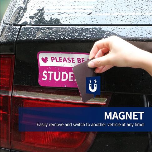 Student Driver Car Magnet, 3PCS Reflective Magnetic Please Be Patient Student Driver Vehicle Bumper Safety Warning Stickers, Auto Novice Sign Decal, Universal for SUV Sedan Truck in Saudi Arabia