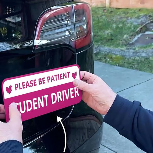 Student Driver Car Magnet, 3PCS Reflective Magnetic Please Be Patient Student Driver Vehicle Bumper Safety Warning Stickers, Auto Novice Sign Decal, Universal for SUV Sedan Truck in Saudi Arabia