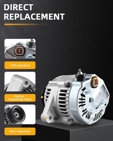 OCPTY المولد 13767 متوافق مع ACURA لـ CL 1998-1999 ، ل Honda for Accord 1998 99 00 01 2002 Automotive Replacementalators 12V 80AMP 6-Grove Pulley in Kuwait