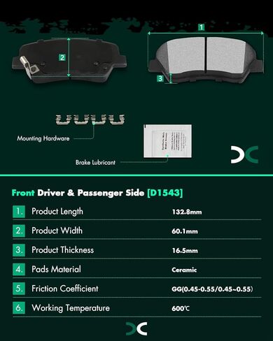 SCITOO Front Rear Disc Brake Pad Set 8PCS w/Hardware Fit For Hyundai For Accent/For Elantra Coupe/For Elantra GT/For Veloster, For Kia For Forte Koup/For Forte5/For Rio in Saudi Arabia