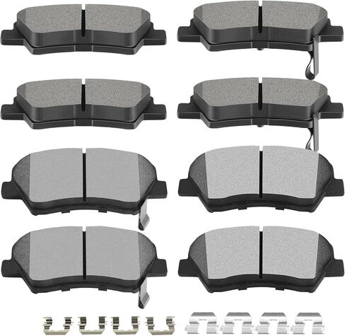 SCITOO Front Rear Disc Brake Pad Set 8PCS w/Hardware Fit For Hyundai For Accent/For Elantra Coupe/For Elantra GT/For Veloster, For Kia For Forte Koup/For Forte5/For Rio in Saudi Arabia