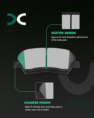 SCITOO Front Rear Disc Brake Pad Set 8PCS w/Hardware Fit For Hyundai For Accent/For Elantra Coupe/For Elantra GT/For Veloster, For Kia For Forte Koup/For Forte5/For Rio in Saudi Arabia