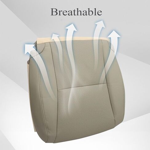 GXARTS Driver & Passenger Side Bottom Perforated Microfiber Leather Seat Cover Tan Compatible with Lexus RX350 RX450h 2010 2011 2012 2013 2014 2015 in Saudi Arabia