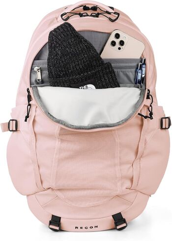 حقيبة الظهر المحمولة اليومية لـ North Face Recon Women - PFAs مجانية ، TNF Dark Gray Heather ، مقاس واحد in Saudi Arabia