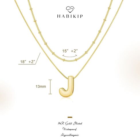 Layered Initial Necklaces for Women, Bubble Letter 14k Gold Plated A-Z Pendant Choker Necklaces Set for Women Dainty Tiny Monogram Personalized Necklace Stack Trendy Name Non Tarnish Jewelry in Kuwait