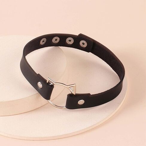 TIDOO Goth Black Choker Collar Necklace Cute Leather Chokers Sexy Butterfly Moth Pendant Chocker Punk Spiked Choker Lolita Maid Cat Set for Women in Saudi Arabia