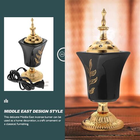 Garneck Electric Electric Bisense Burner Devinative Devinative مع تصميم الشرق الأوسط لمكاتب المنزل اليوغا ودمع Dearoom موقد رائحة مع عدم وجود لهب مفتوح للديكور المنزلي in Saudi Arabia