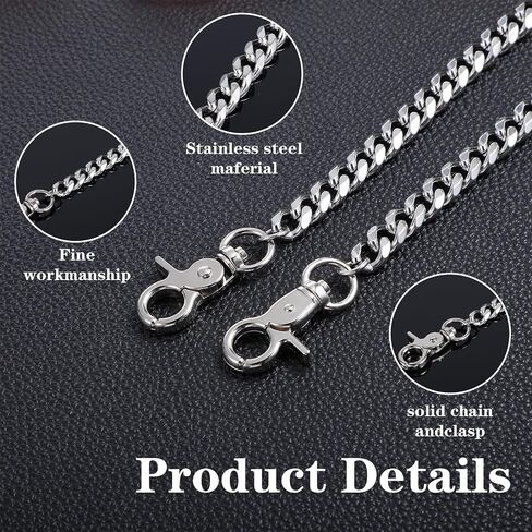Wallet Chains for Men, Heavy-Duty Punk Waist Chain, 19.68 Inch Silver Key Chain with Lobster Clasp, Goth Hip Hop Keyholder for Pants Jeans Trucker Biker Motorcycle Men Women in Saudi Arabia