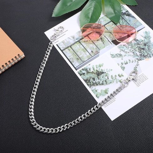 Wallet Chains for Men, Heavy-Duty Punk Waist Chain, 19.68 Inch Silver Key Chain with Lobster Clasp, Goth Hip Hop Keyholder for Pants Jeans Trucker Biker Motorcycle Men Women in Saudi Arabia