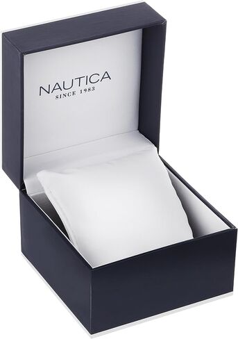 Nautica Men's 'NST 1000 Flags' Quartz Stainless Steel and Silicone Casual Watch, Color:Blue (Model: NAD19562G) in Saudi Arabia