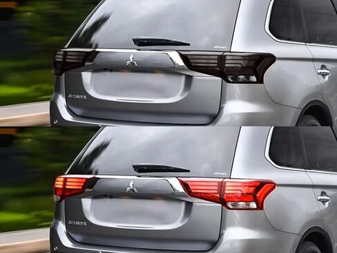 Rvinyl Tail Light Pre Cut Film Tint Kit in Blackout Smoke متوافق مع Mitsubishi Outlander 2016-2020 - ظهور لاصقة in Saudi Arabia