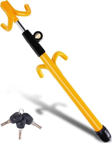 Tevlaphee Car Teadering Wheel Lock Great Raderrent Admable Car Lock Device Actering Anti Theft Device للمركبات والشاحنات والشاحنات وسيارات الدفع الرباعي (أسود) in Kuwait