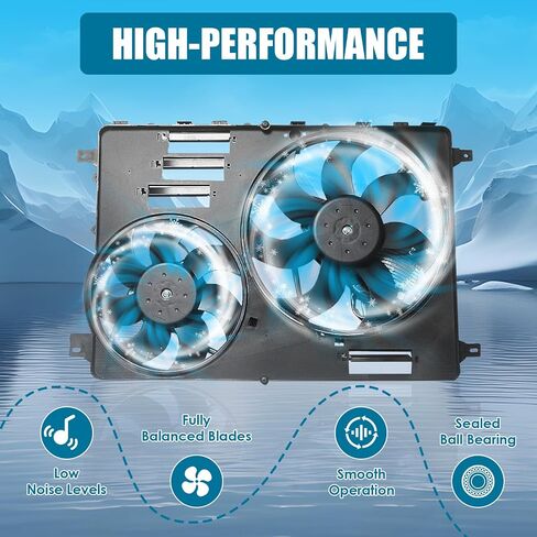 Radiator Cooling Fan Assembly for Land Rover 2012-2016 Range Rover Evoque LR2 Discovery Sport 2.0L LR045248 Fan Cooling Radiator Radiador Fan 2013 2014 2015 in Saudi Arabia
