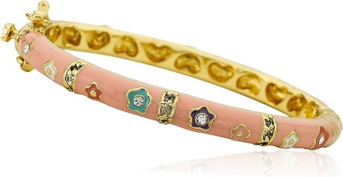 Outfit Makers 14k Gold-Plated Navy Bangle CZ Lines & Flowers/ 35mm in Kuwait