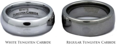 White Tungsten Carbide Brushed Classic Domed 3mm or 6mm Wedding COMFORT FIT Ring in Kuwait