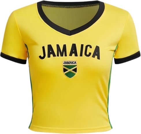 Vintage Brazil Shirts for Women Jamaica Mexico Soccer Jersey Brasil Y2K Graphic Baby Tees in Saudi Arabia