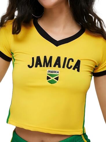 Vintage Brazil Shirts for Women Jamaica Mexico Soccer Jersey Brasil Y2K Graphic Baby Tees in Saudi Arabia