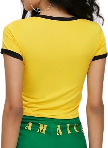 Vintage Brazil Shirts for Women Jamaica Mexico Soccer Jersey Brasil Y2K Graphic Baby Tees in Saudi Arabia
