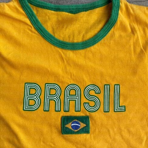 Vintage Brazil Shirts for Women Jamaica Mexico Soccer Jersey Brasil Y2K Graphic Baby Tees in Saudi Arabia