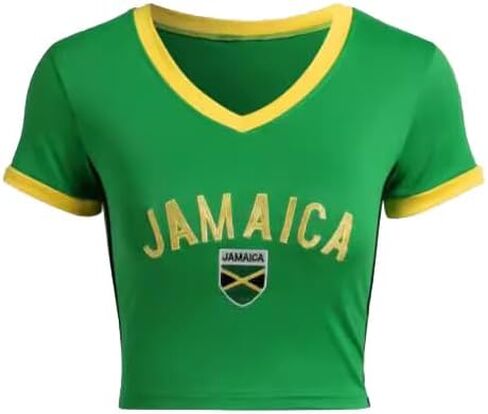 Vintage Brazil Shirts for Women Jamaica Mexico Soccer Jersey Brasil Y2K Graphic Baby Tees in Saudi Arabia