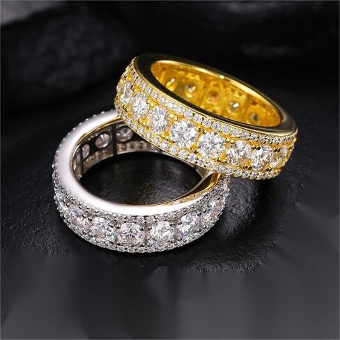 S925 0.3ct Per Diamond Circle Ring, Unisex D-color VVS1 Diamond Ring, Elegant Rings for Him and Her in Saudi Arabia