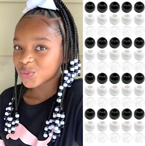 Naiska 60pcs Hair Beads Jewelry for Braid Red Circle Beads for Kids loc dreadlock accessories cut in Kuwait