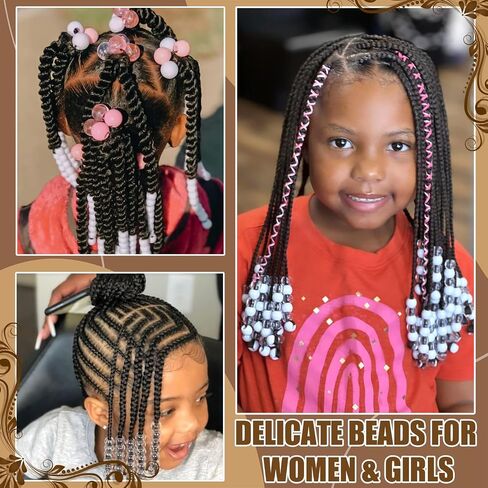 Naiska 60pcs Hair Beads Jewelry for Braid Red Circle Beads for Kids loc dreadlock accessories cut in Kuwait