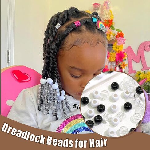 Naiska 60pcs Hair Beads Jewelry for Braid Red Circle Beads for Kids loc dreadlock accessories cut in Kuwait